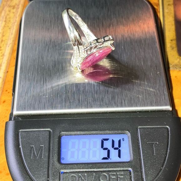 Genuine Ruby Sterling Silver Ring Size 7 - Picture 8 of 9